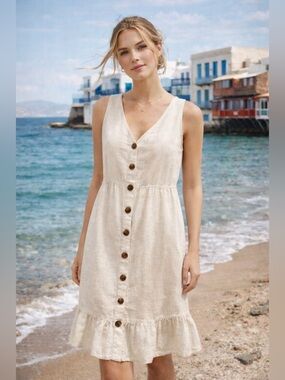 monteau los angeles linen blend dress Monteau Los Angeles | Dresses | Monteau Los Angeles Black Sleeveless Linen  Blend Button Down Mini Dress Medium